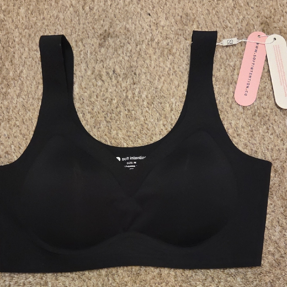 Soft Intention Black Seamless Comfort Bra Medium